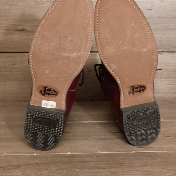 Justin Boots Women Size 5.5D Style 524Y Maroon Leather Lace Up - Picture 15 of 16